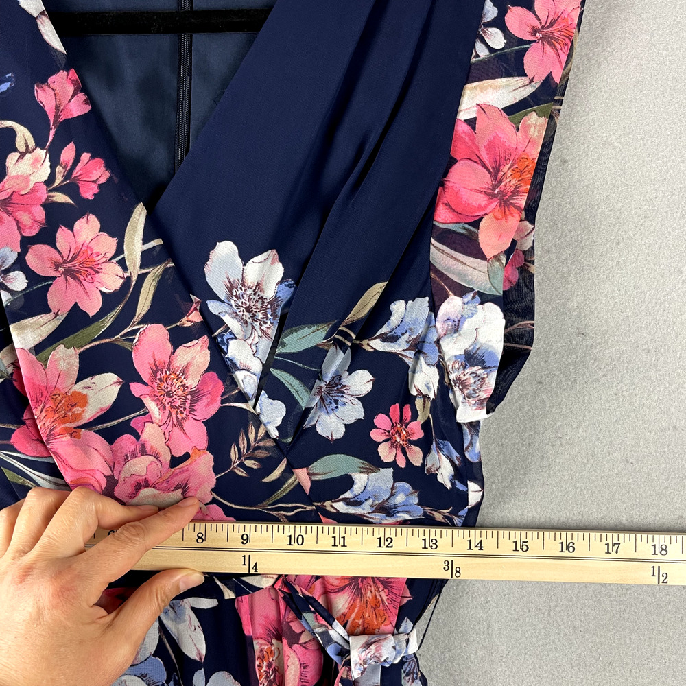 Eliza J Obi Dress Womens 4 Pink Blue Floral High Low Flowy Feminine Romantic - Picture 10 of 16